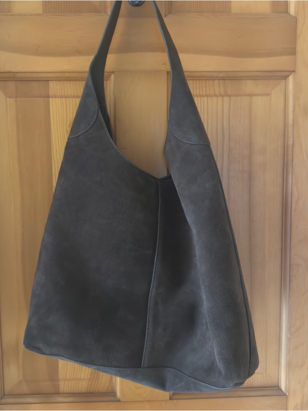 Margot Hobo chocolate brown Suede Shoulder Tote Bag (NWT) - Picture 2 of 5